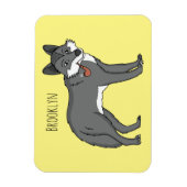 Magnet Flexible Gray wolf with pipe cartoon (Vertical)