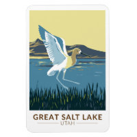 Great Salt Lake American Avocet Travel Art Vintage