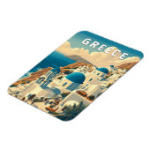 Magnet Flexible Grèce Illustration Voyage Art Vintage (Côté Gauche)