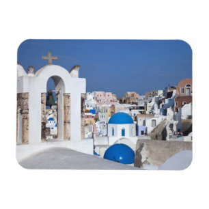 Magnet Flexible Grèce, Santorin. Clocher et dômes bleus de 2