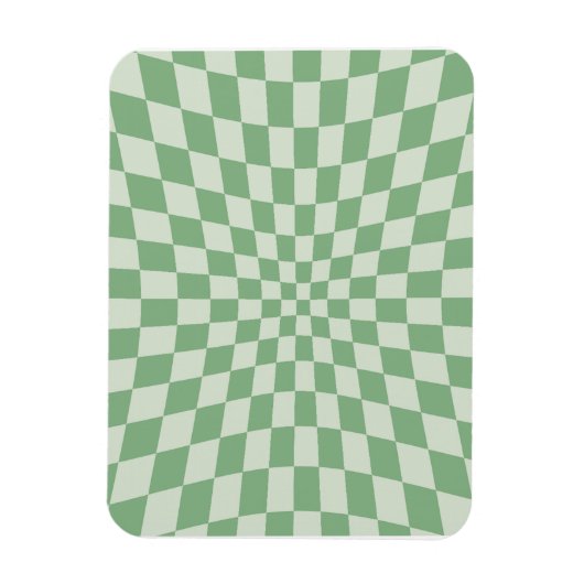 Magnet Flexible Green Distorted Checkerboard Pattern (Vertical)