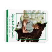 Magnet Flexible Green Edgy Abstrait Torn Photo Graduation (Horizontal)