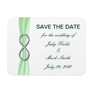 Magnet Flexible Green Infinity Wedding Enregistrer L'Aimant Date