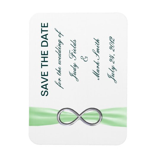 Magnet Flexible Green Infinity Wedding Enregistrer L'Aimant Date (Vertical)