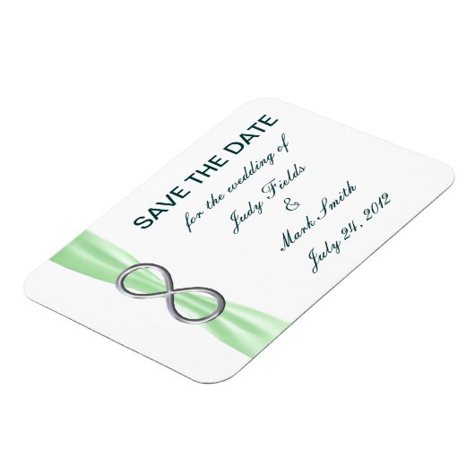 Magnet Flexible Green Infinity Wedding Enregistrer L'Aimant Date (Côté Gauche)