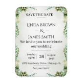 Magnet Flexible Green Save the Date Faire-part de mariage - Elegan (Vertical)