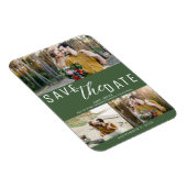 Magnet Flexible Green Save the Date Mariage 3 Photos (Côté Droit)