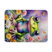 Magnet Flexible Grenouille Avec Art numérique Fleur (Horizontal)