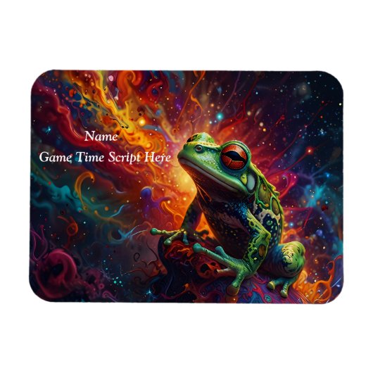 Magnet Flexible Grenouille cosmique Art Imprimer Conception psyché (Horizontal)