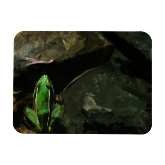 Magnet Flexible Grenouille léopard du Nord sur les rochers Abstrai (Horizontal)