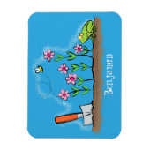 Magnet Flexible Grenouille mignonne et abeille dans le jardin dess (Vertical)