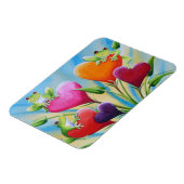 Magnet Flexible Grenouilles et coeurs Whimsical Aquarelle Art (Côté Gauche)