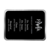 Magnet Flexible Grey Black and White Important Phone Numbers (Horizontal)