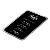 Magnet Flexible Grey Black and White Important Phone Numbers (Côté Gauche)