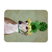 Magnet Flexible Greyhound en Casquette vert (Horizontal)