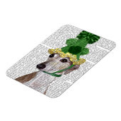 Magnet Flexible Greyhound en vert Casquette tricoté 2 (Côté Gauche)