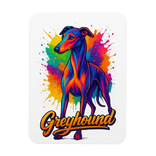 Magnet Flexible Greyhound Pop Art Vibrant (Vertical)