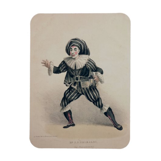 Magnet Flexible Grimaldi comme Scaramouche, du Commedia dell'Ar (Vertical)