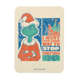 Magnet Flexible Grinch Arrêtez Noël Graphique Vintage