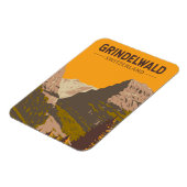Magnet Flexible Grindelwald Suisse Travel Art Vintage (Côté Gauche)
