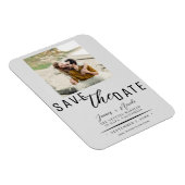 Magnet Flexible Gris clair Enregistrer la date Mariage photo (Côté Droit)