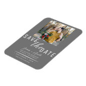 Magnet Flexible Gris et blanc Enregistrer la date Mariage photo (Côté Gauche)