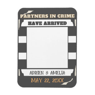 Magnet Flexible Gris et blanc rayures Twin Baby Faire-part