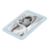 Magnet Flexible Gris moderne sur Faire-part Bébé Bleu (Côté Gauche)