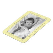 Magnet Flexible Gris moderne sur Faire-part bébé jaune pastel (Côté Gauche)
