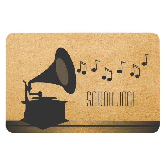 Magnet Flexible Gris Vintage Gramophone Premium (Horizontal)