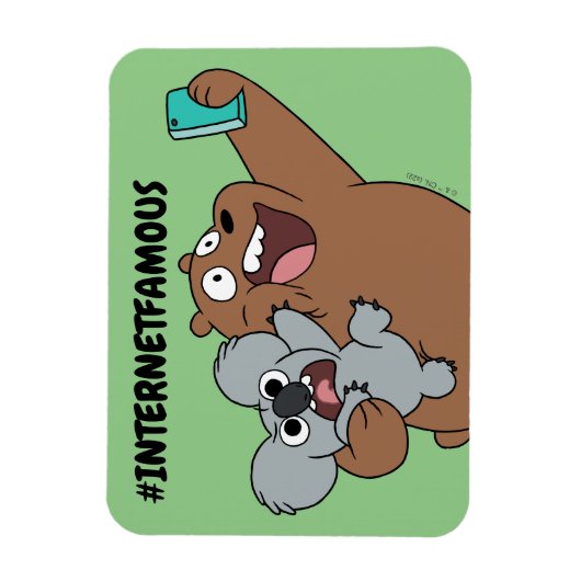 Magnet Flexible Grizz & Nom Nom - #InternetFamous (Vertical)
