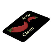 Magnet Flexible Gros et petits poivrons rouges Lave-vaisselle Magn (Côté Gauche)