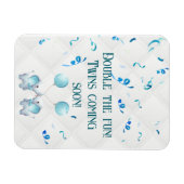 Magnet Flexible Grossesse jumelle double la Faire-part amusante (Horizontal)