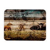 Magnet Flexible Groupe de Longhorns assis en terrain Distressed Wo (Horizontal)