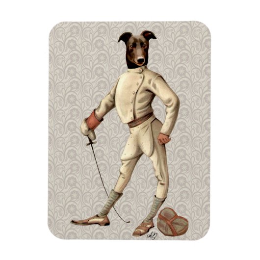 Magnet Flexible Gryhound Fencer en crème Full 2 (Vertical)