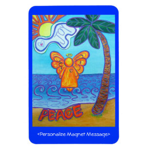 Magnet Flexible Guardian Angel Beach Art rectangle personnalisé Ma