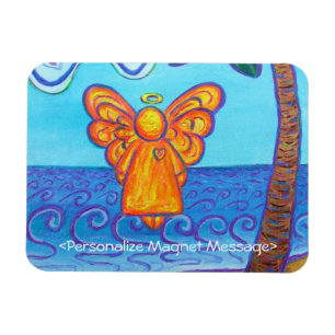 Magnet Flexible Guardian Angel Beach Art rectangle personnalisé Ma