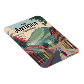 Magnet Flexible Guatemala Antigua Illustration Voyage Art Vintage (Côté Droit)