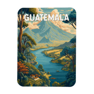 Magnet Flexible Guatemala Illustration Voyage Art Vintage