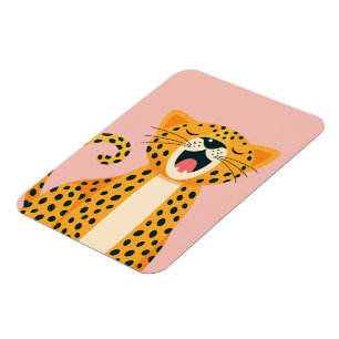 Magnet Flexible Guépard de dessin animé bâillant Safari fantaisist