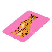 Magnet Flexible Guépard minimaliste sur rose (Côté Gauche)