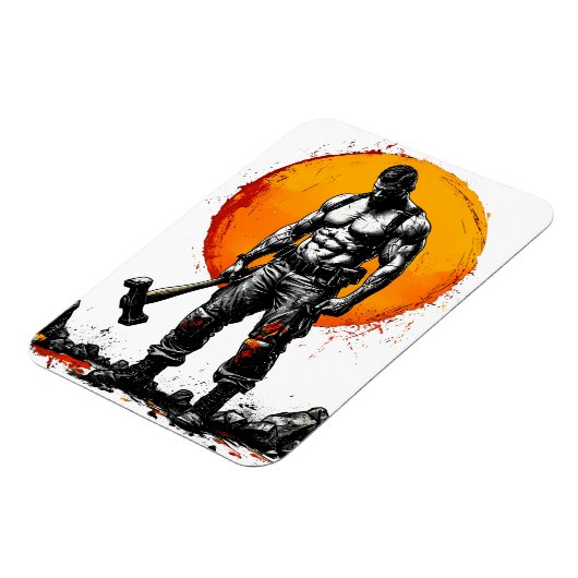 Magnet Flexible guerrier barbare médiéval imaginaire hummer force (Côté Gauche)