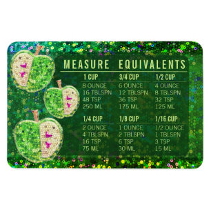 Magnet Flexible Guide de conversion de mesure de cuisine à paillet