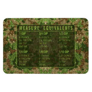 Magnet Flexible Guide de conversion de mesure de paillettes Cuisin