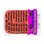 Magnet Flexible Guide de température du déshydrateur Réfrigérateur (Horizontal)