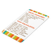 Magnet Flexible Guide pratique de cuisine pour recettes de Cuisine (Côté Gauche)