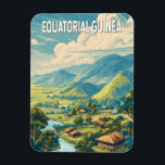 Magnet Flexible Guinée équatoriale Illustration Voyage Art Vintage<br><div class="desc">Conception rétro de la Guinée équatoriale de voyage vectoriel. Du charme colonial de Malabo au riche parc naturel du Monte Alén,  c'est une destination pour ceux qui recherchent l'aventure hors des sentiers battus et la beauté naturelle.</div>