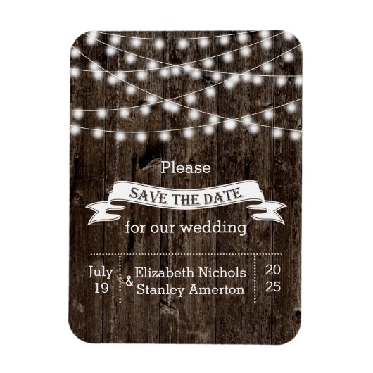 Magnet Flexible Guirlande lumineuse bois mariage d'été Enregistrez (Vertical)