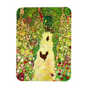 Magnet Flexible Gustav Klimt Garden with Chickens