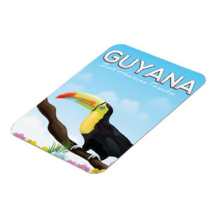 Magnet Flexible Guyana paradis sud-américain affiche de voyage